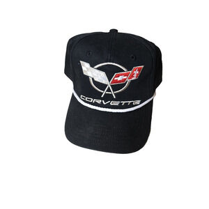 Corvette C5 Logo Hat Black Rope Snapback Cap GM Licensed New With Tags